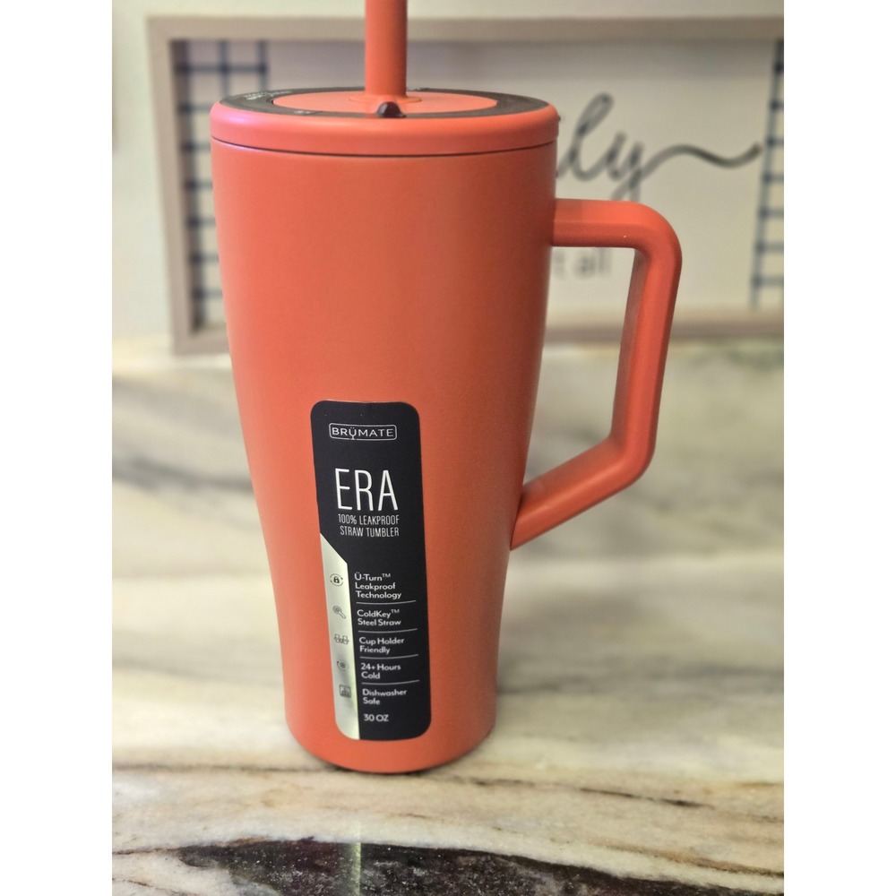 BruMate Era 30oz Leakproof Straw Tumbler Clay Insulated Stainless Steel Mug NEW